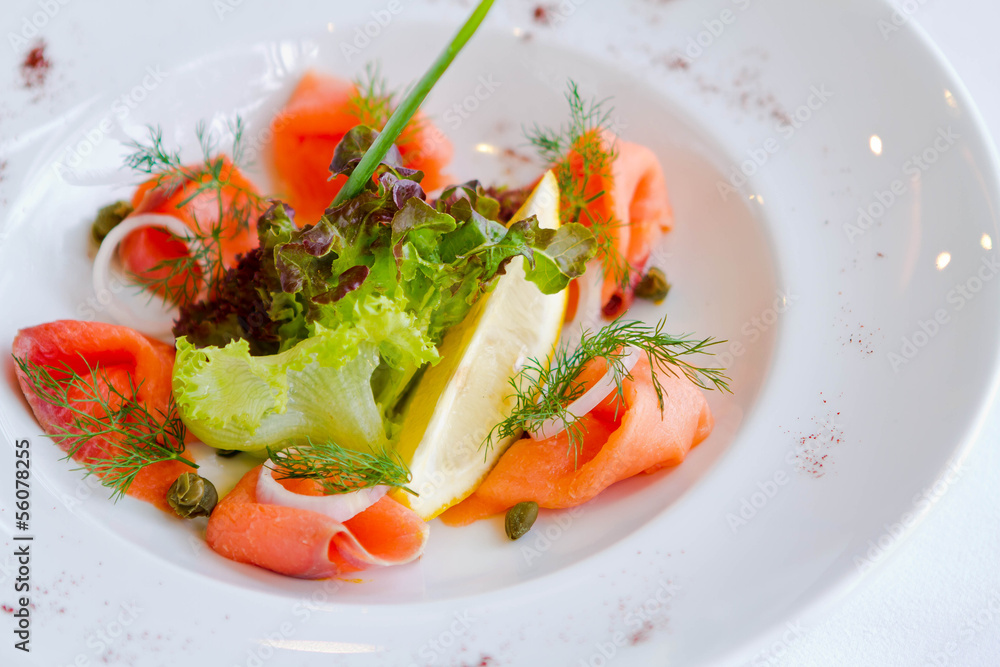 Fresh Salmon on a plate Fresh Salmon on a plate