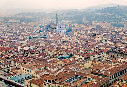 Florence panoramic view and The Basilica di Santa Croce in the d © Álvaro Germán Vilela
