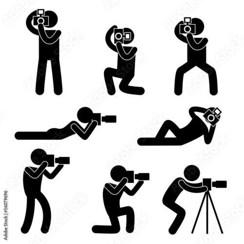 Set Piktogramm Fotograf Silhouette Vektor