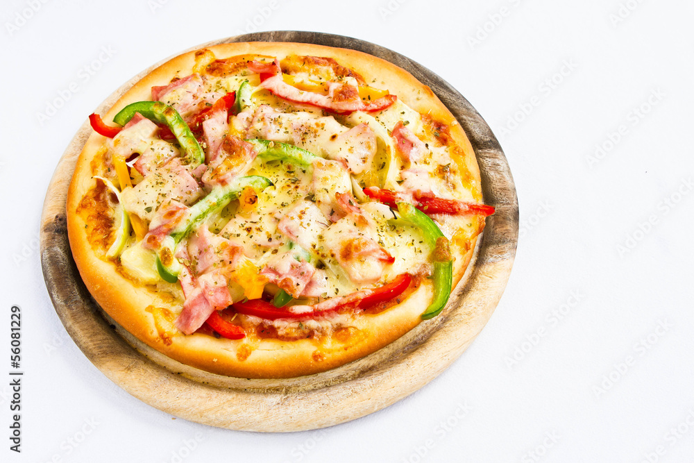 Delicious pizza isolated on white