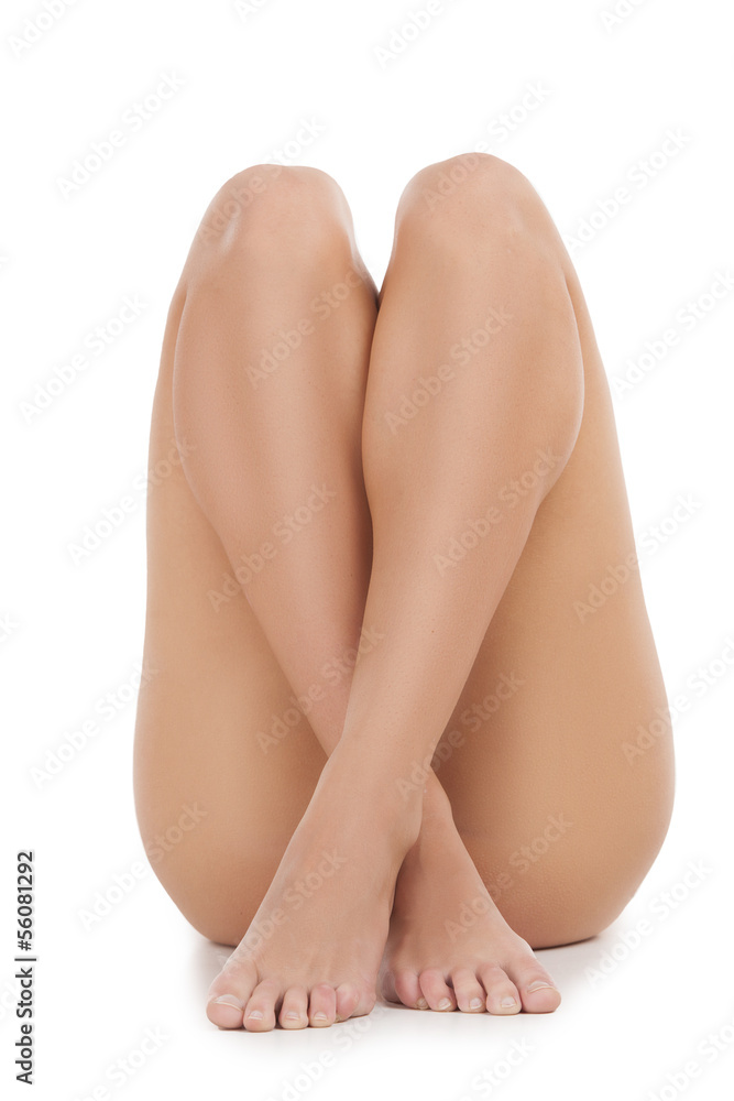Beautiful legs. Beautiful female legs isolated on white Stock Photo