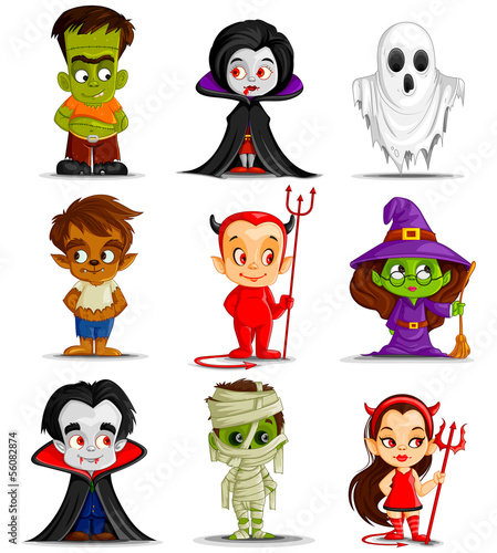 vector illustration of Halloween monster costume