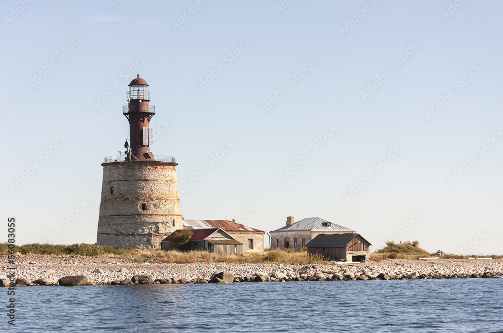 Ancient lighthouse on an island