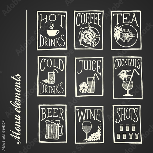 Menu elements - drink