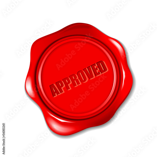 vector illustration of approved wax seal