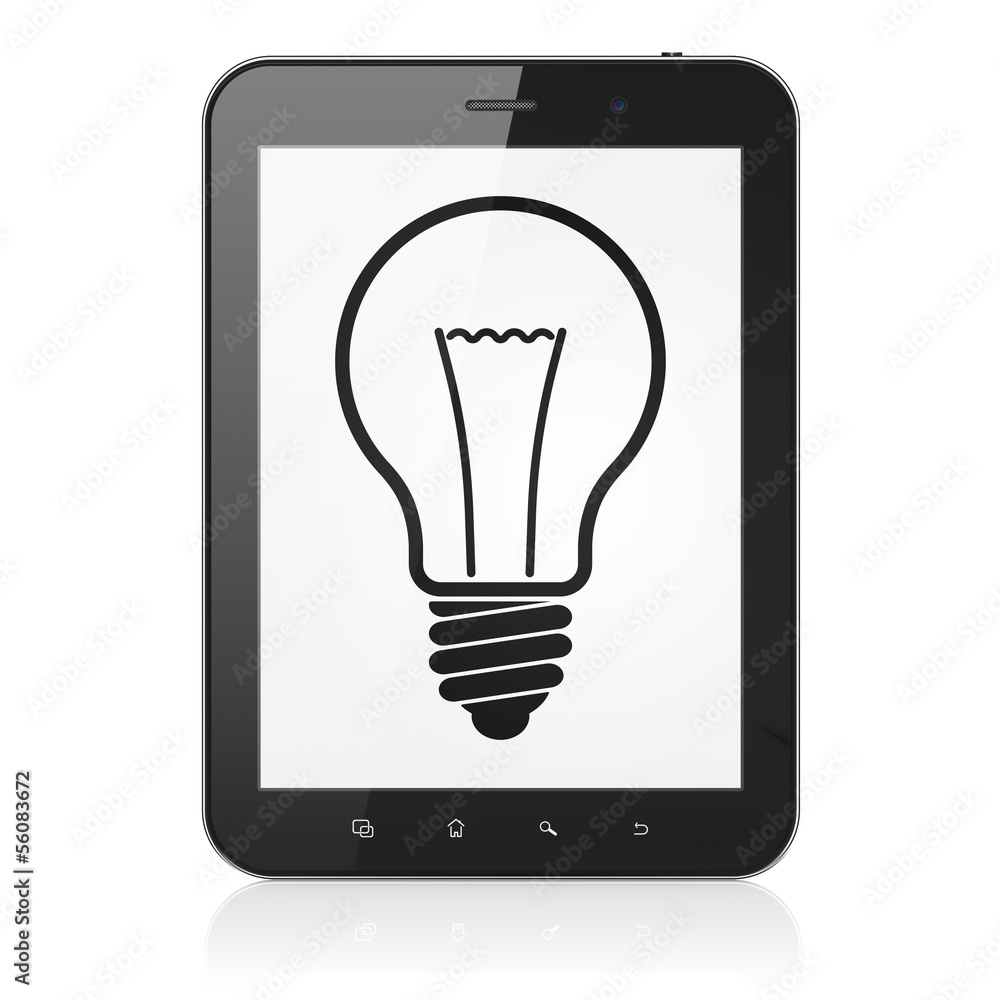 Business concept: Light Bulb on tablet pc computer Business concept: Light Bulb on tablet pc computer