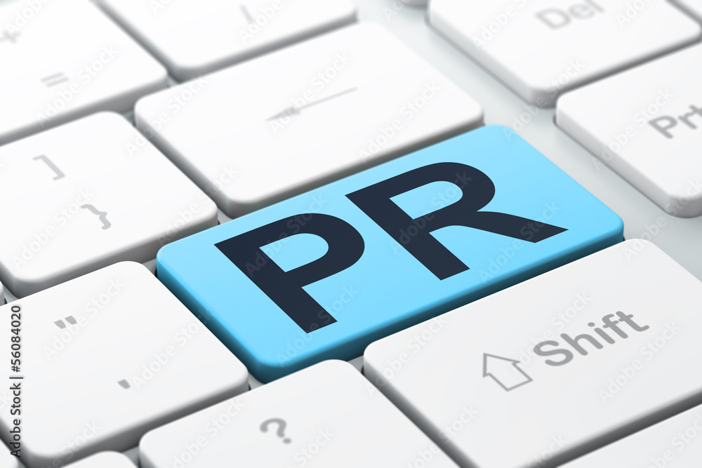Marketing concept: PR on computer keyboard background Marketing concept: PR on computer keyboard background