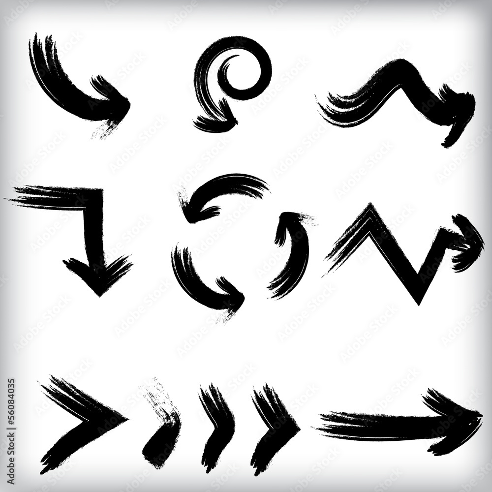 Set of grunge arrows Set of grunge arrows
