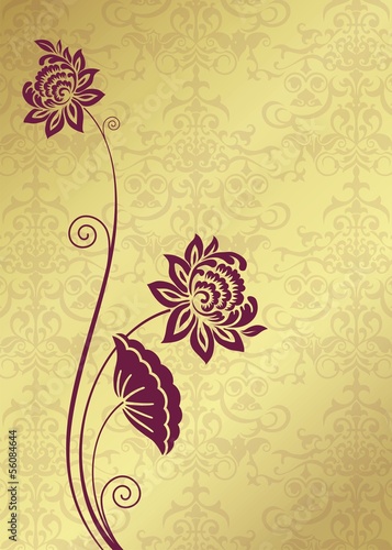 Fototapeta Naklejka Na Ścianę i Meble -  water lilies, wedding card design, India