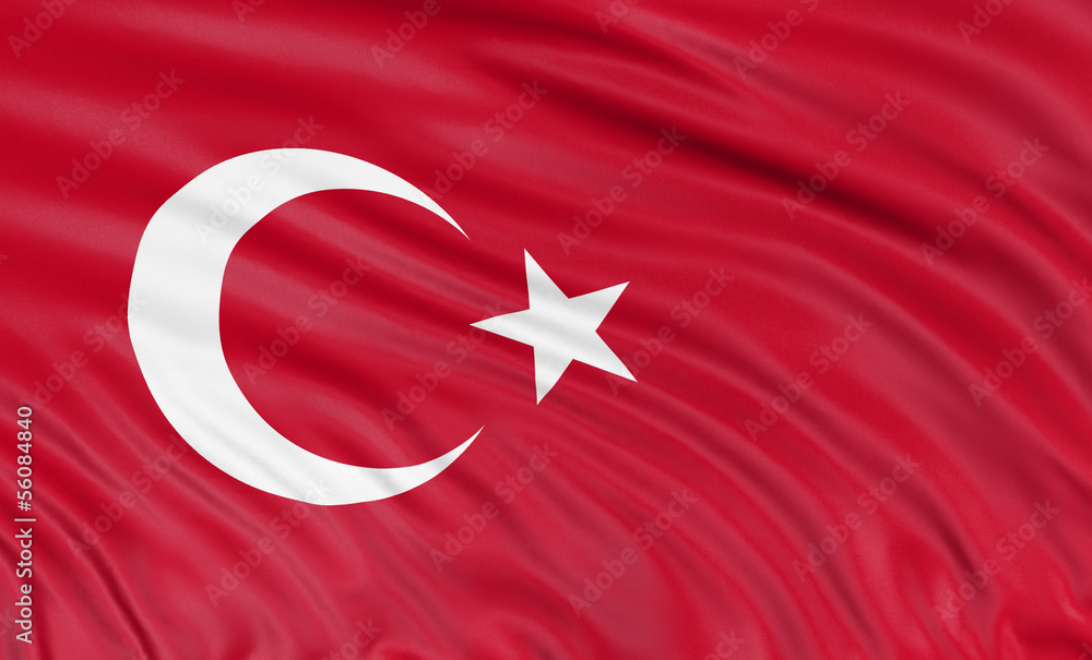 3D Turkish flag (clipping path included)