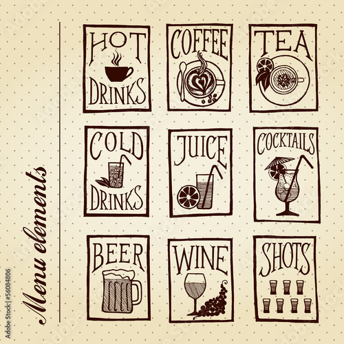 Menu elements - drink