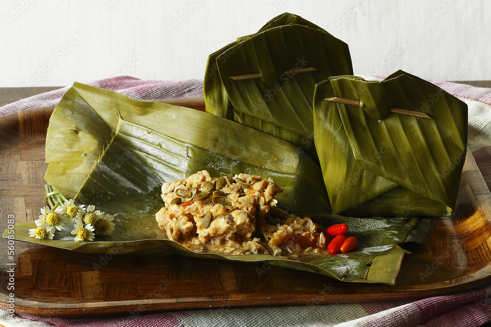 botok tempeh processed foods of Indonesiabased tempe Stock Photo
