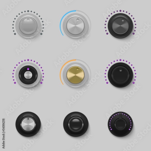 sound dials set vector
