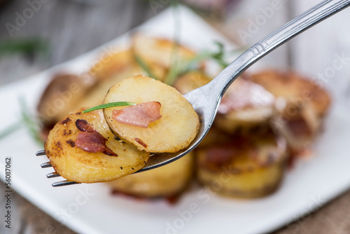 Roasted Potatoes on a fork photo