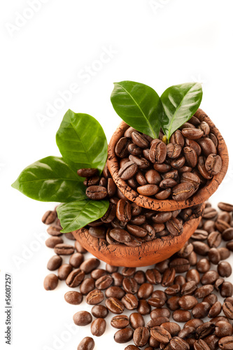 Ceramic bowl with coffee beans