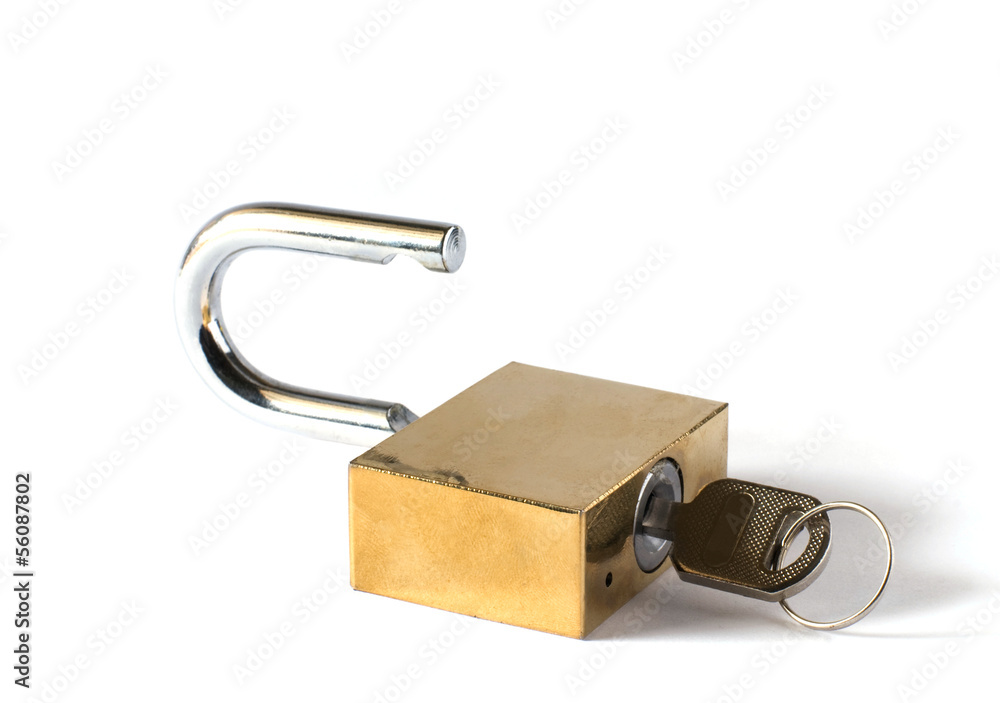 padlock and key on white background padlock and key on white background