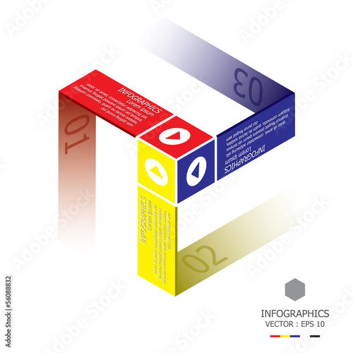 Modern Cube Infographics Design Template