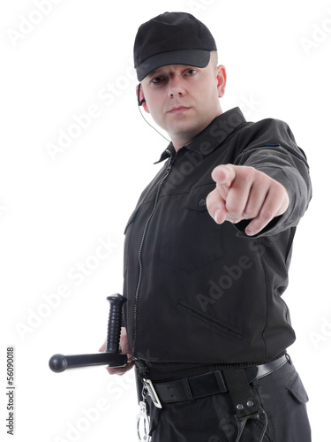 Obraz na plátně Policeman pointing