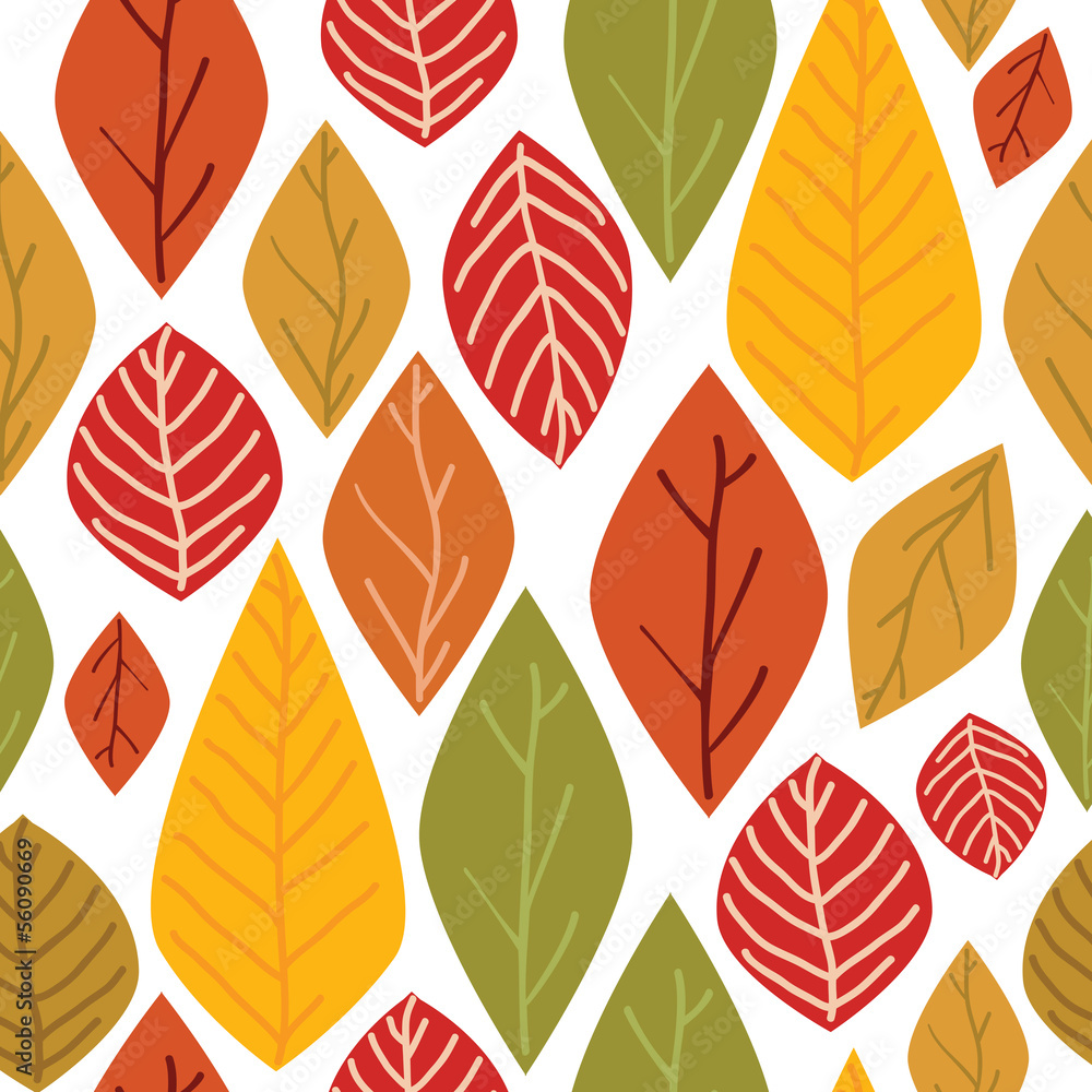 Colorful  seamless pattern with  autumn leaf.