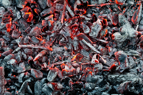 Background of the hot charcoal