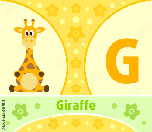 The English alphabet with Giraffe