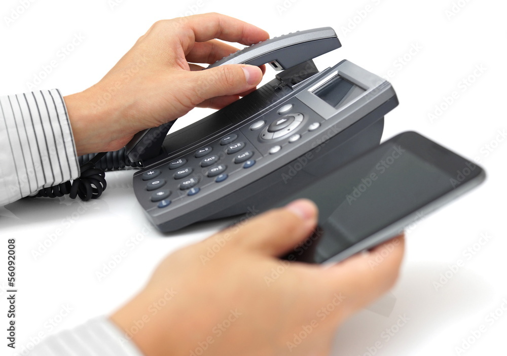 Land line telephone and mobile phone support Land line telephone and mobile phone support