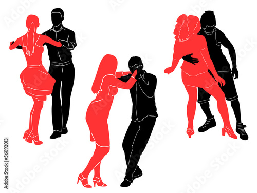 Social dancing. Vector silhouettes for your design