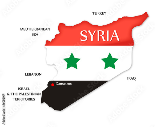 Syria map against white background