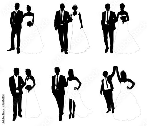 wedding couples - vector