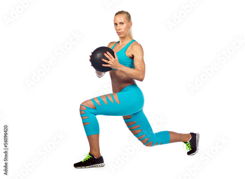 fit woman exercise with medicine ball © bertys30