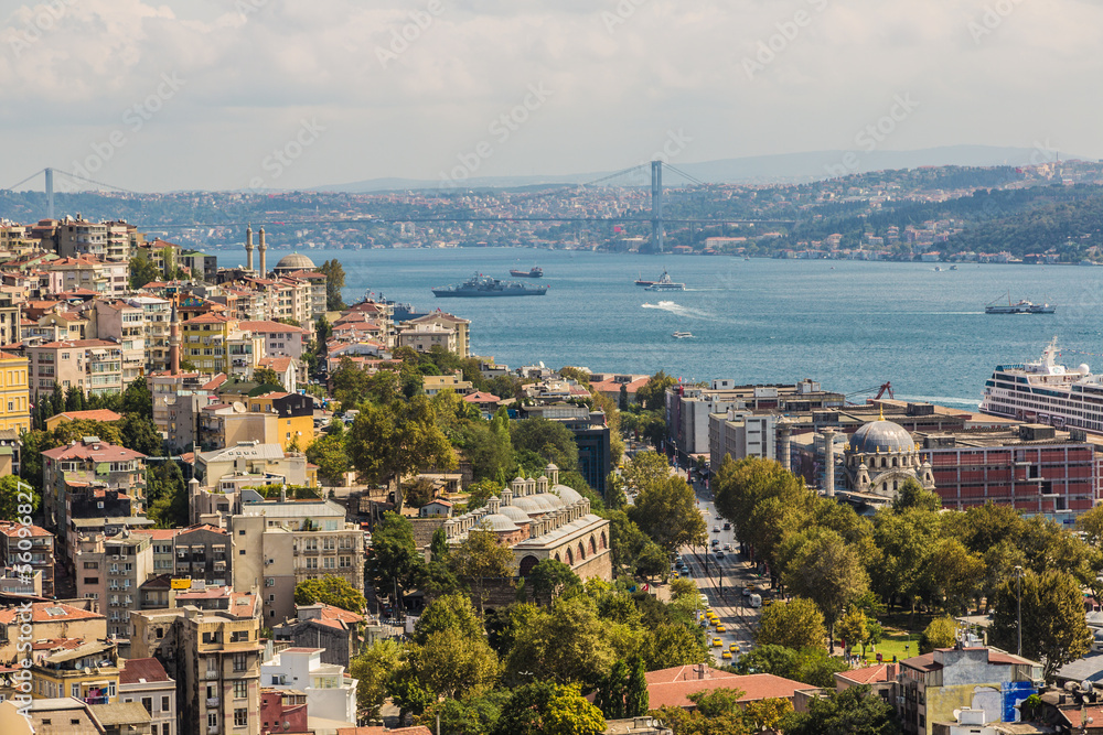 Naklejka premium Istanbul panoramic view from Galata tower. Turkey