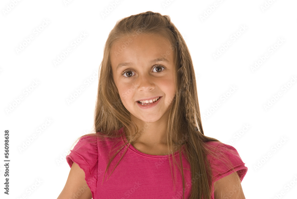 beautiful young brunette girl in pink top smiling beautiful young brunette girl in pink top smiling