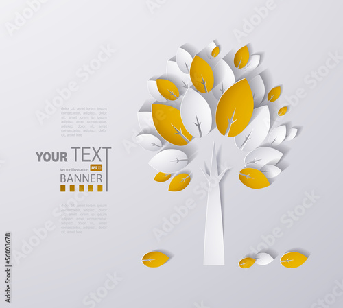 paper autumn tree abstract background