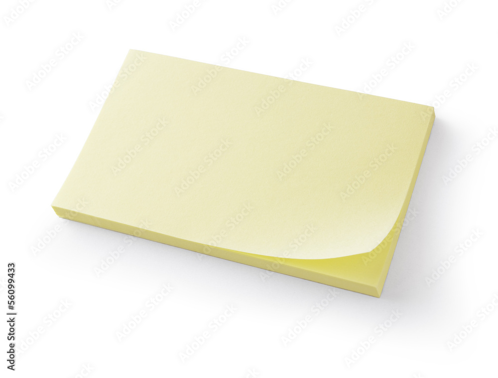 block of post it notes with clipping path block of post it notes with clipping path