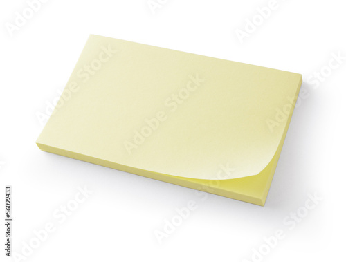 block of post it notes with clipping path