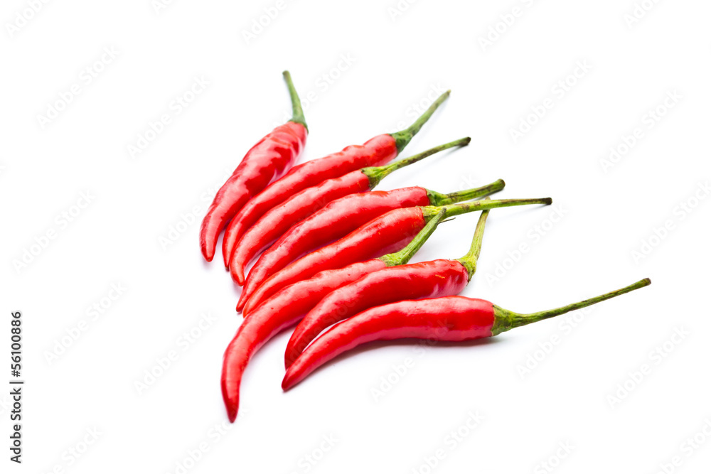 Red peppers on a white background