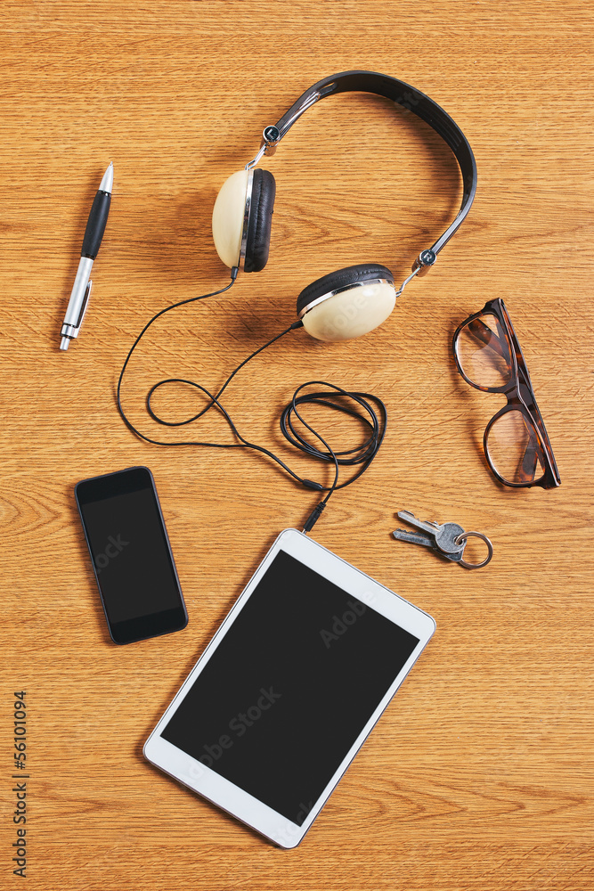 The contents of a business workspace organized and composed. The contents of a business workspace organized and composed.