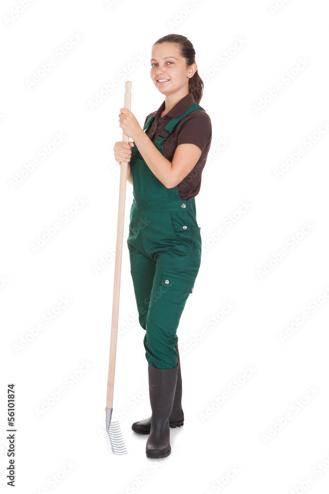 Female Gardner With Gardening Tools