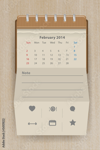Calendar february 2014