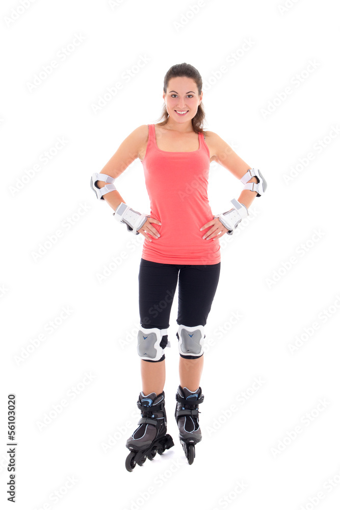 beautiful young brunette on roller skates beautiful young brunette on roller skates