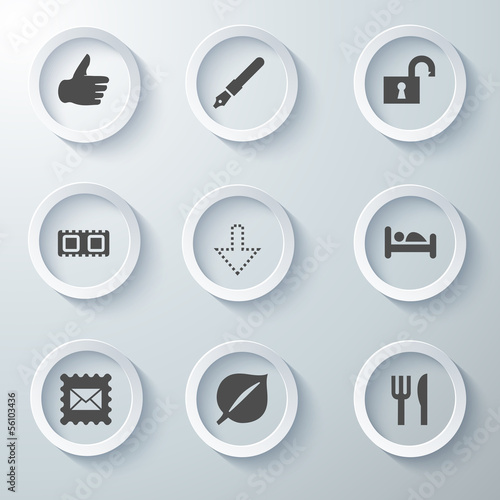 White 3d icons 3d icons set icon collection vector illustration