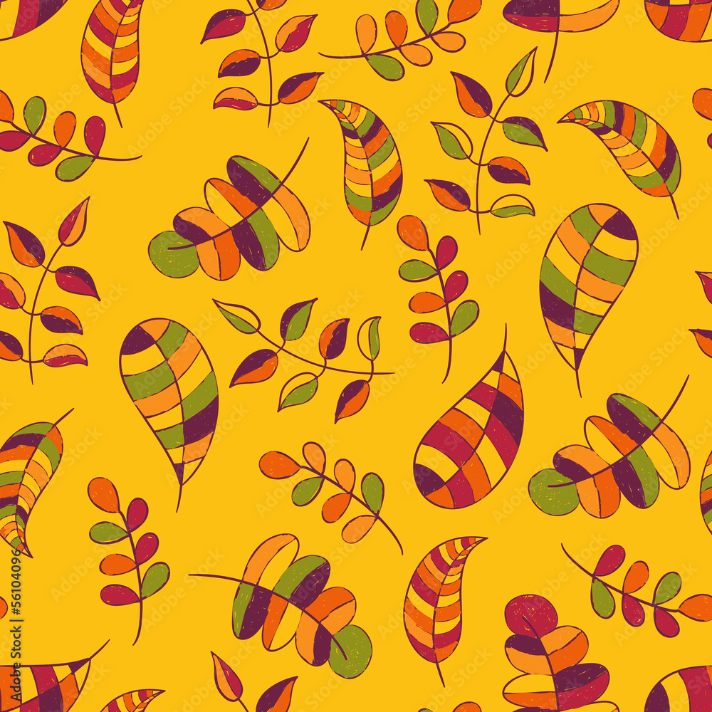 Vector Seamless Pattern with Autumn Leaves Vector Seamless Pattern with Autumn Leaves