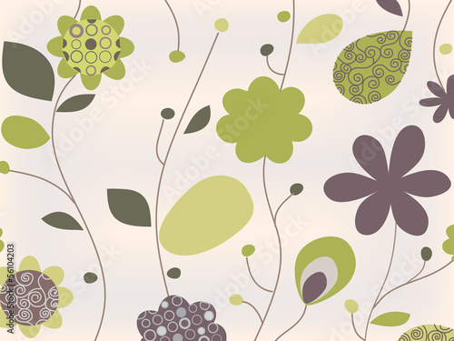 Hand drawn floral wallpaper