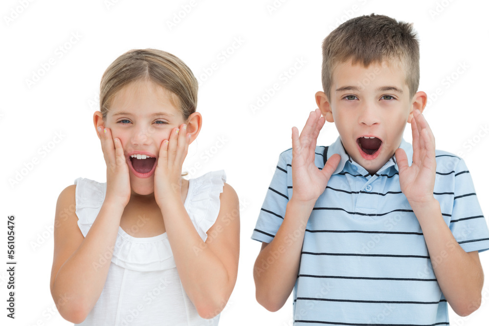 Brother and sister being shocked Brother and sister being shocked