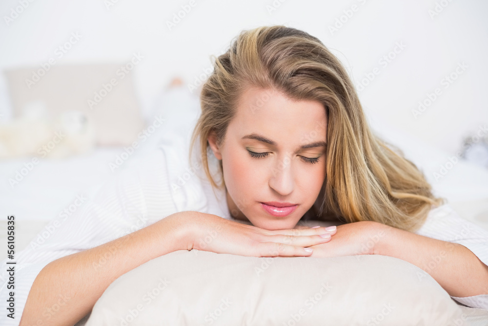 Gorgeous model relaxing on her bed Gorgeous model relaxing on her bed