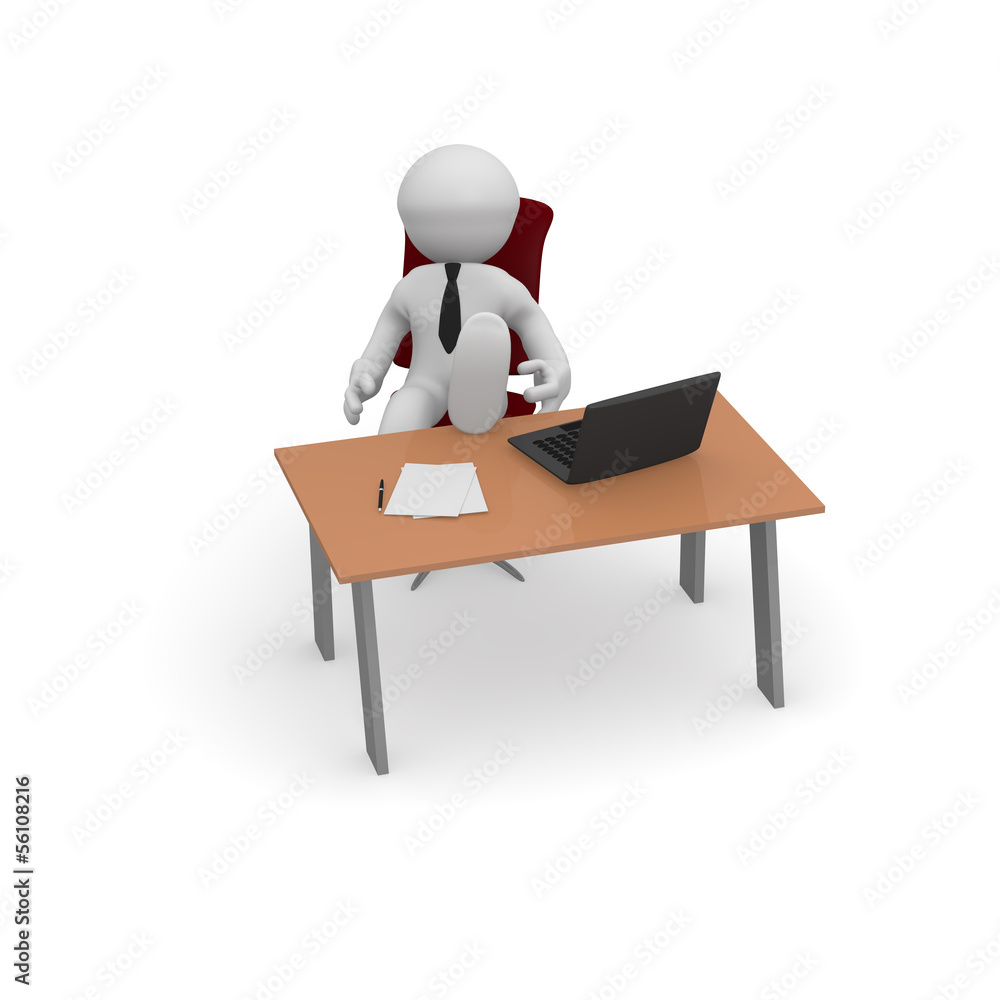 3d business man in an office 3d business man in an office