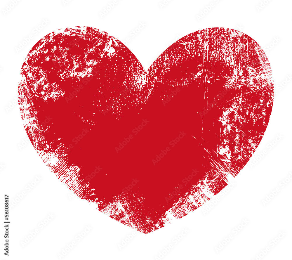 Valentine Heart - Grunge Vector Illustration Background