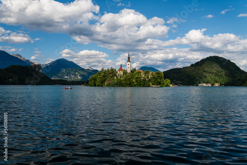 Lake Bled with church. © 1tomm