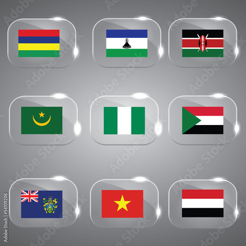 Flags Glass Flags Set Flags of the world Vector illustration Free Download Flags Glass Flags Set Flags of the world Vector illustration - GFXLoad