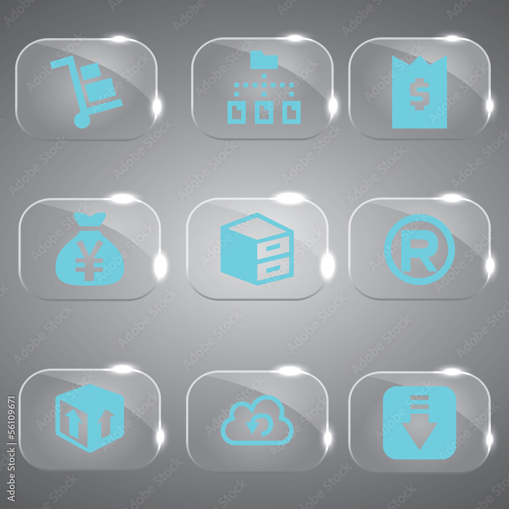 Glass icons vector icon set icons web collection Illustration Glass icons vector icon set icons web collection Illustration